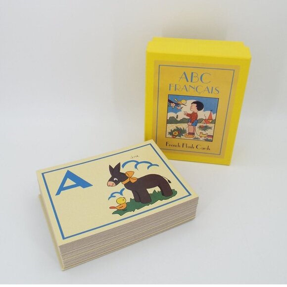 ABC Francais French Flash Cards Cavallini & Co 2002 Boxed Set - Picture 1 of 10